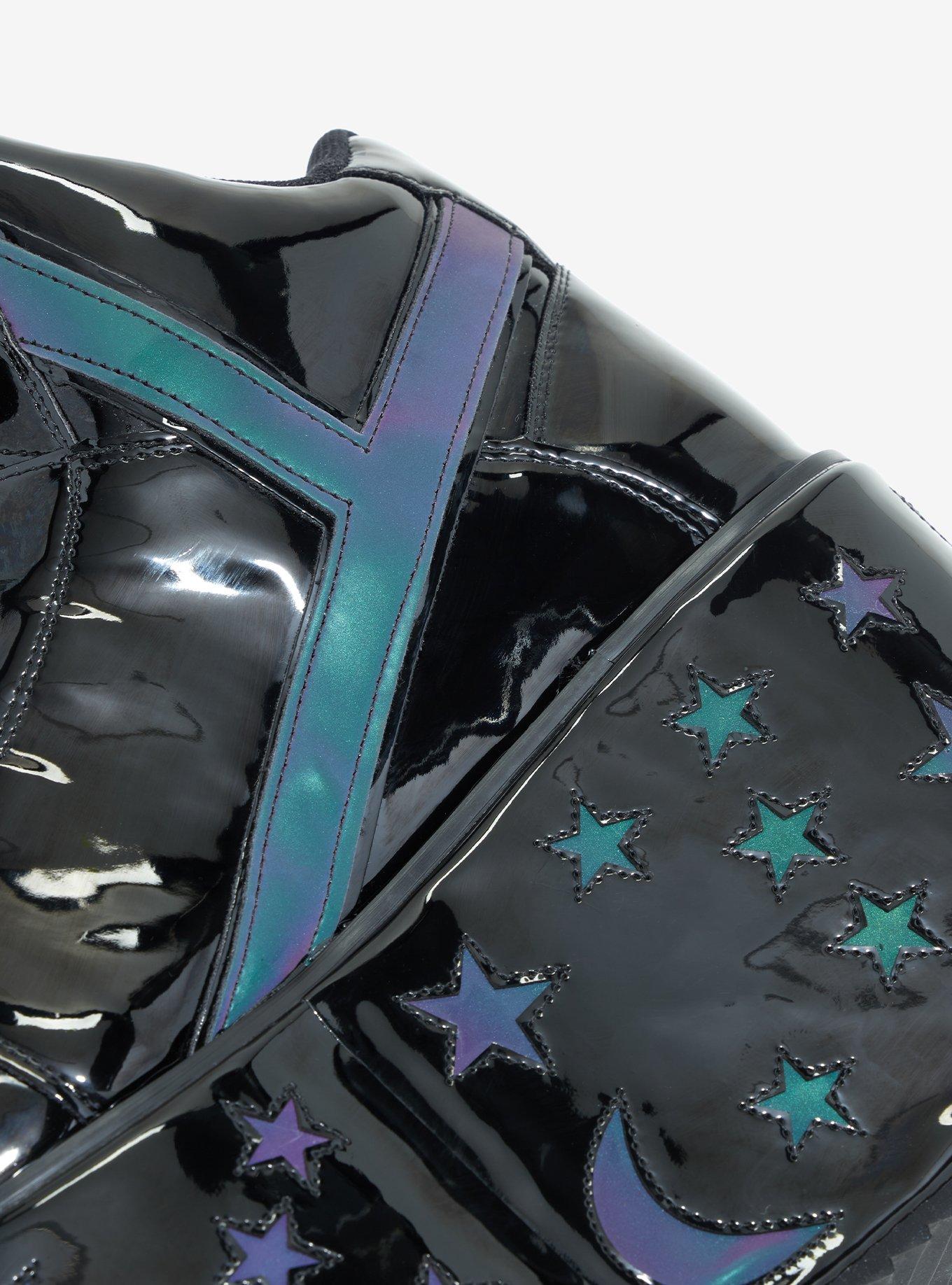 YRU Black Reflective Celestial Platform Sneakers, MULTI, alternate