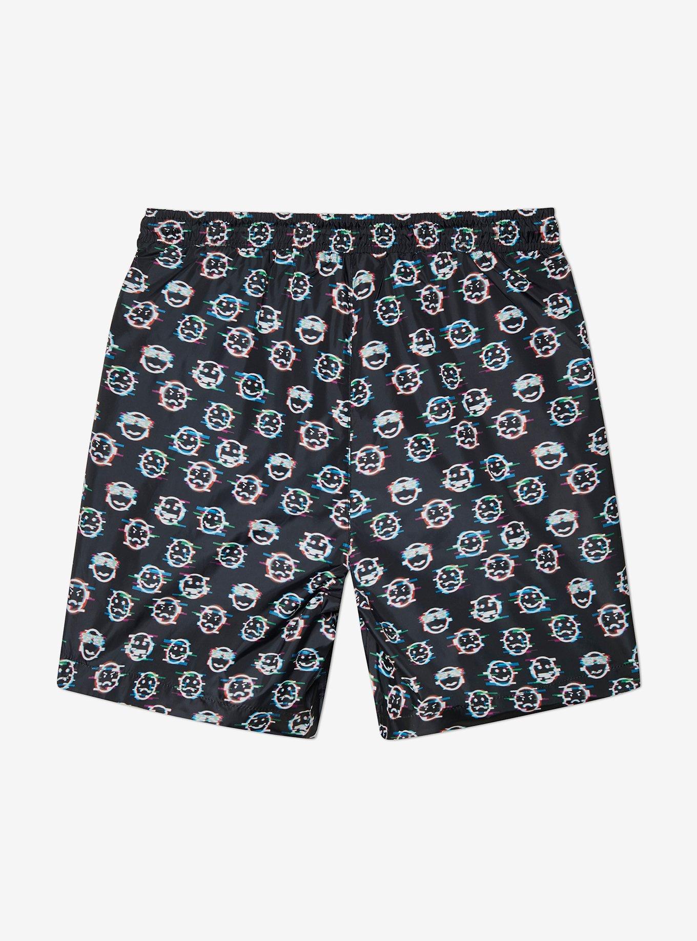 WeSC Zack Emoji Glitch All Over Print Swim Trunk, MULTI, alternate