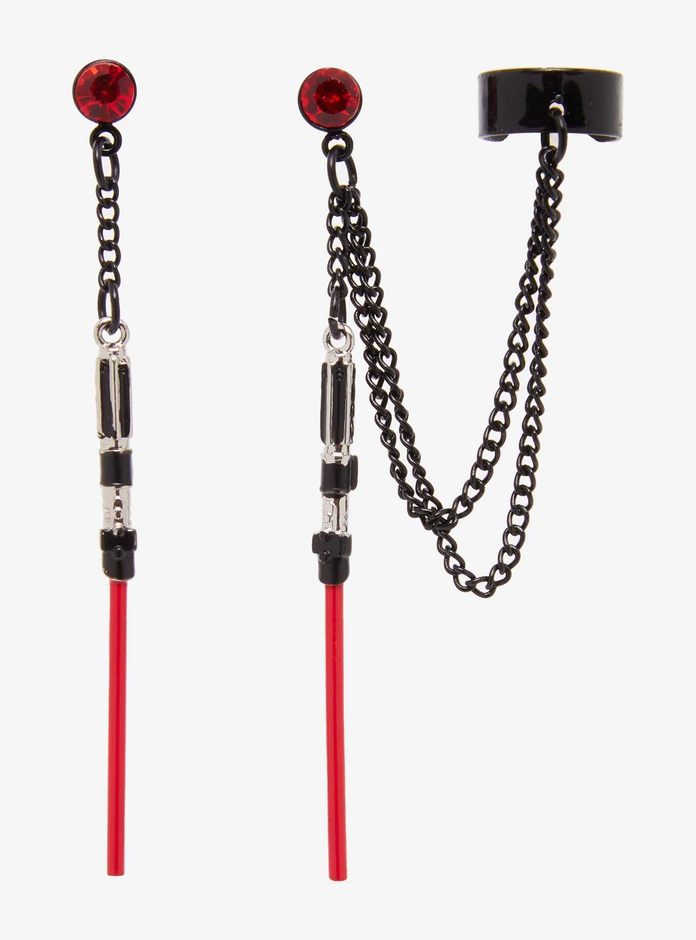 Star Wars Darth Vader Lightsaber Cuff Earrings, , hi-res