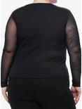 Social Collision Moth Rib Cage Mesh Girls Long-Sleeve T-Shirt Plus Size, BLACK, alternate
