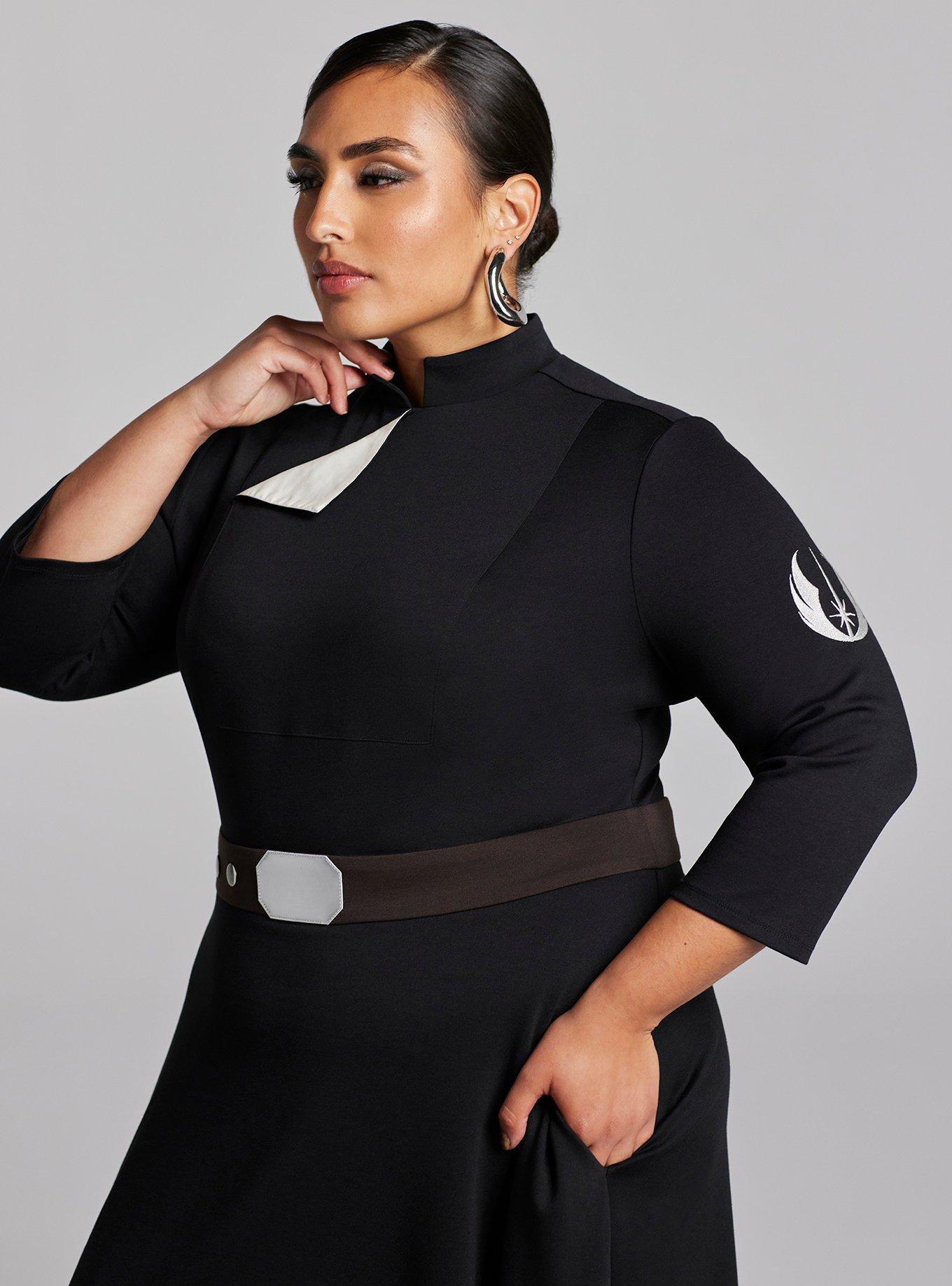 Her Universe Star Wars Luke Skywalker Jedi Dress Plus Size Her Universe Exclusive, BLACK, alternate