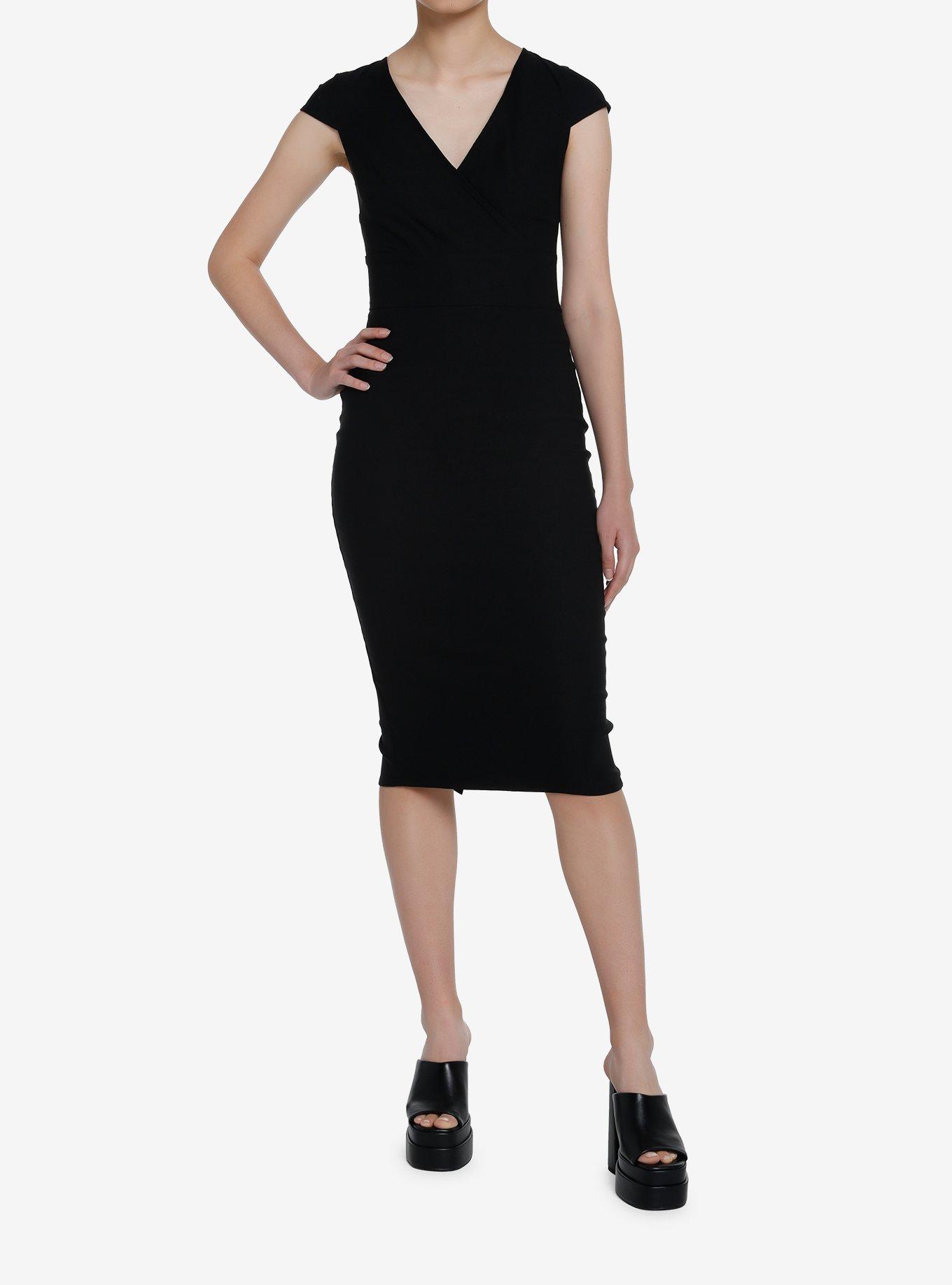 Her Universe Black Cap Sleeve Retro Wiggle Dress Her Universe Exclusive, BLACK, alternate