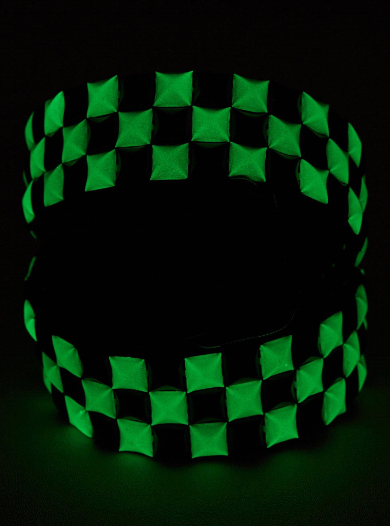 Black & Glow-In-The-Dark Pyramid Stud Belt, MULTI, alternate