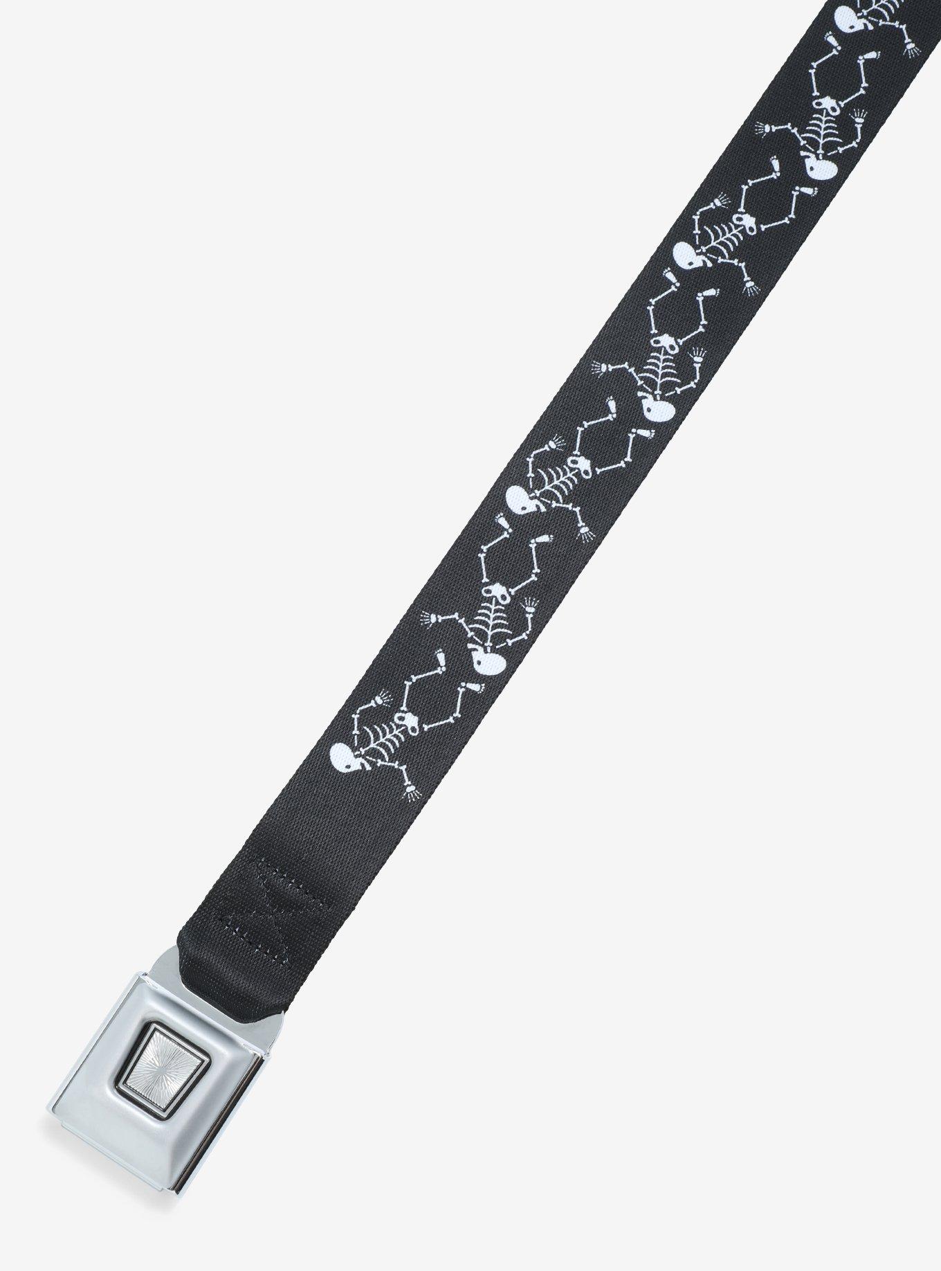 Buckle-Down Dancing Skeleton Seat Belt Belt, , hi-res