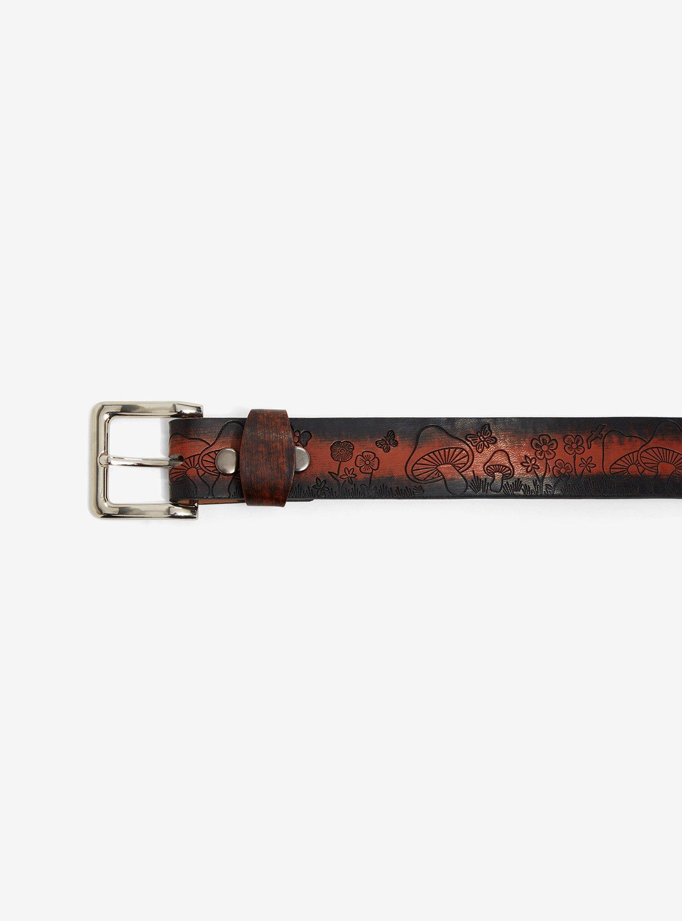 Brown Mushroom Embossed Belt, MULTI, alternate