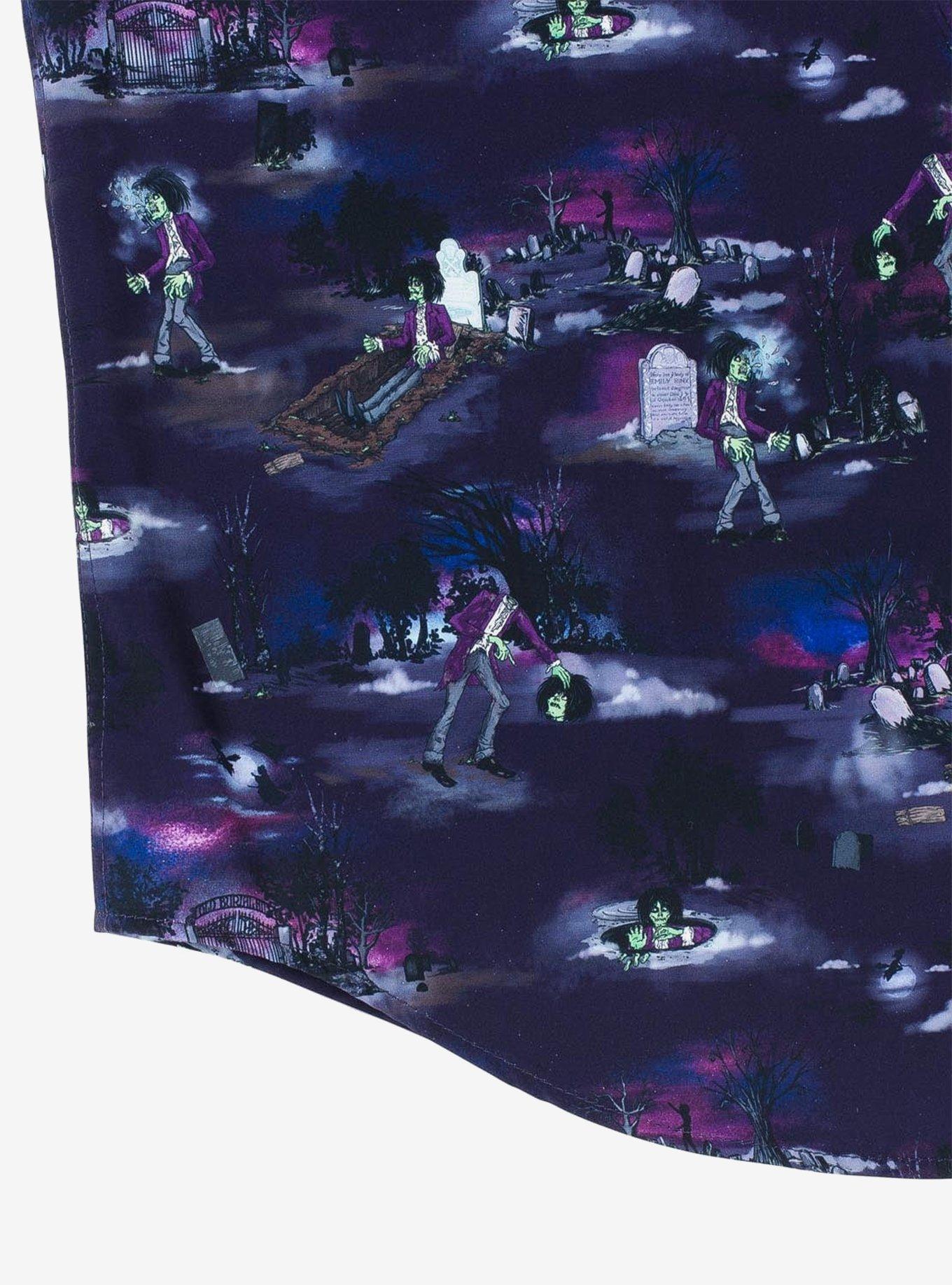 RSVLTS Disney Hocus Pocus "Billy's Graveyard Shift" KUNUFLEX Short Sleeve Shirt, BLACK, alternate