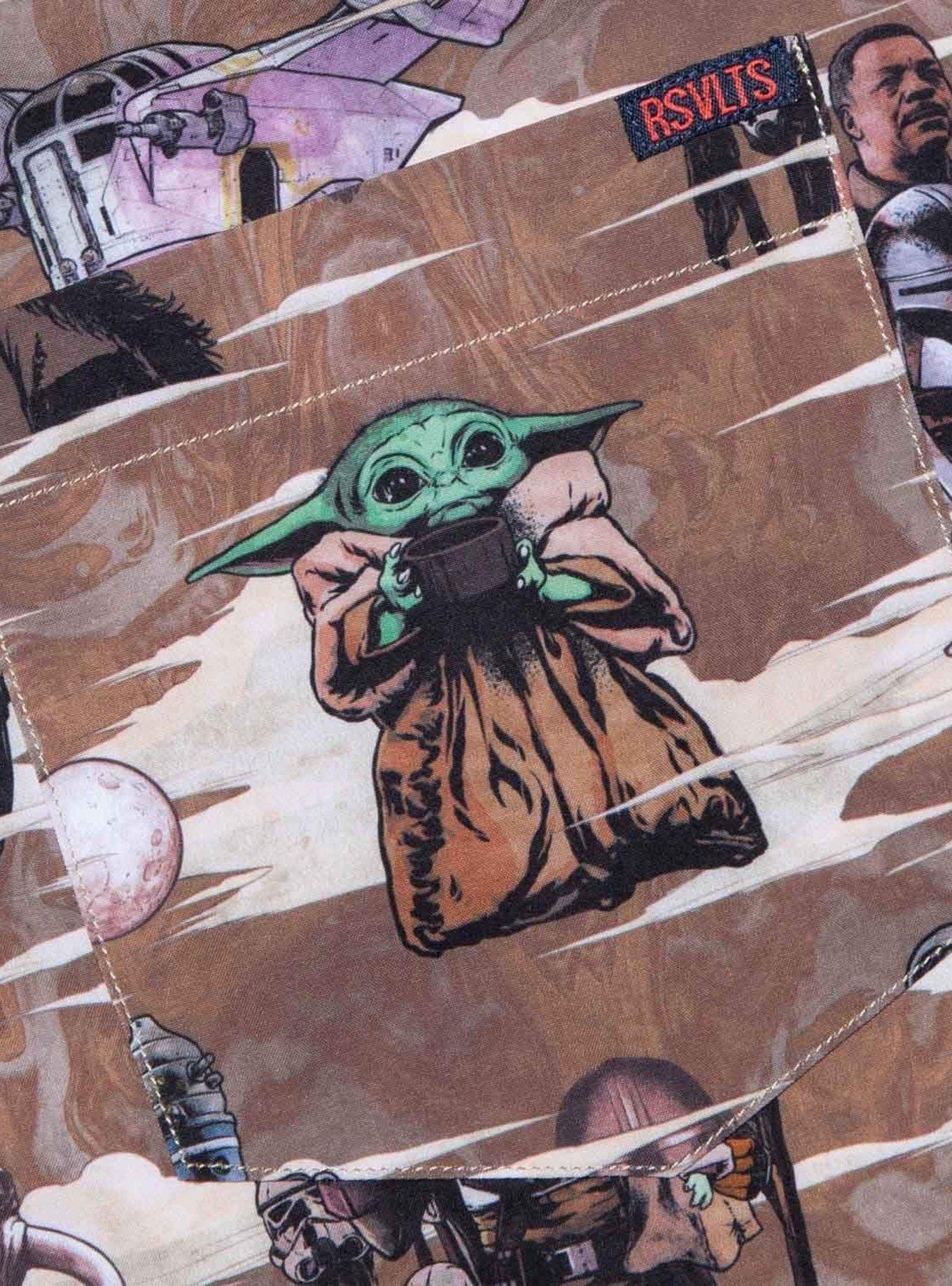 RSVLTS Star Wars The Mandalorian "Mando Montage" Button-Up Shirt, MULTI, alternate