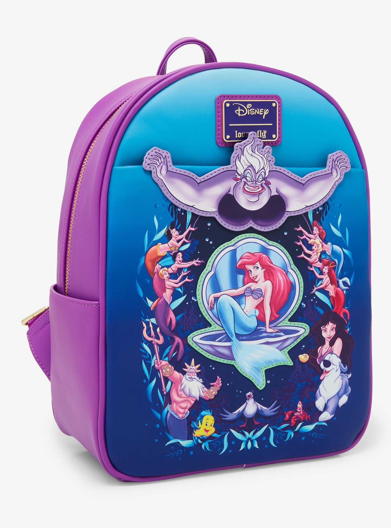 Loungefly Disney The Little Mermaid Characters Group Portrait Mini Backpack - BoxLunch Exclusive, , hi-res