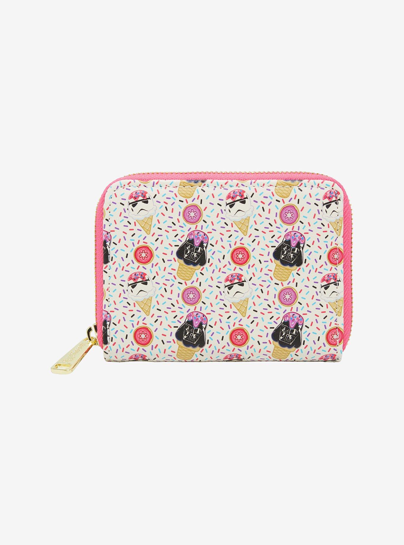 Loungefly Star Wars Stormtrooper & Darth Vader Ice Cream Cone Allover Print Small Zip Wallet - BoxLunch Exclusive, , alternate