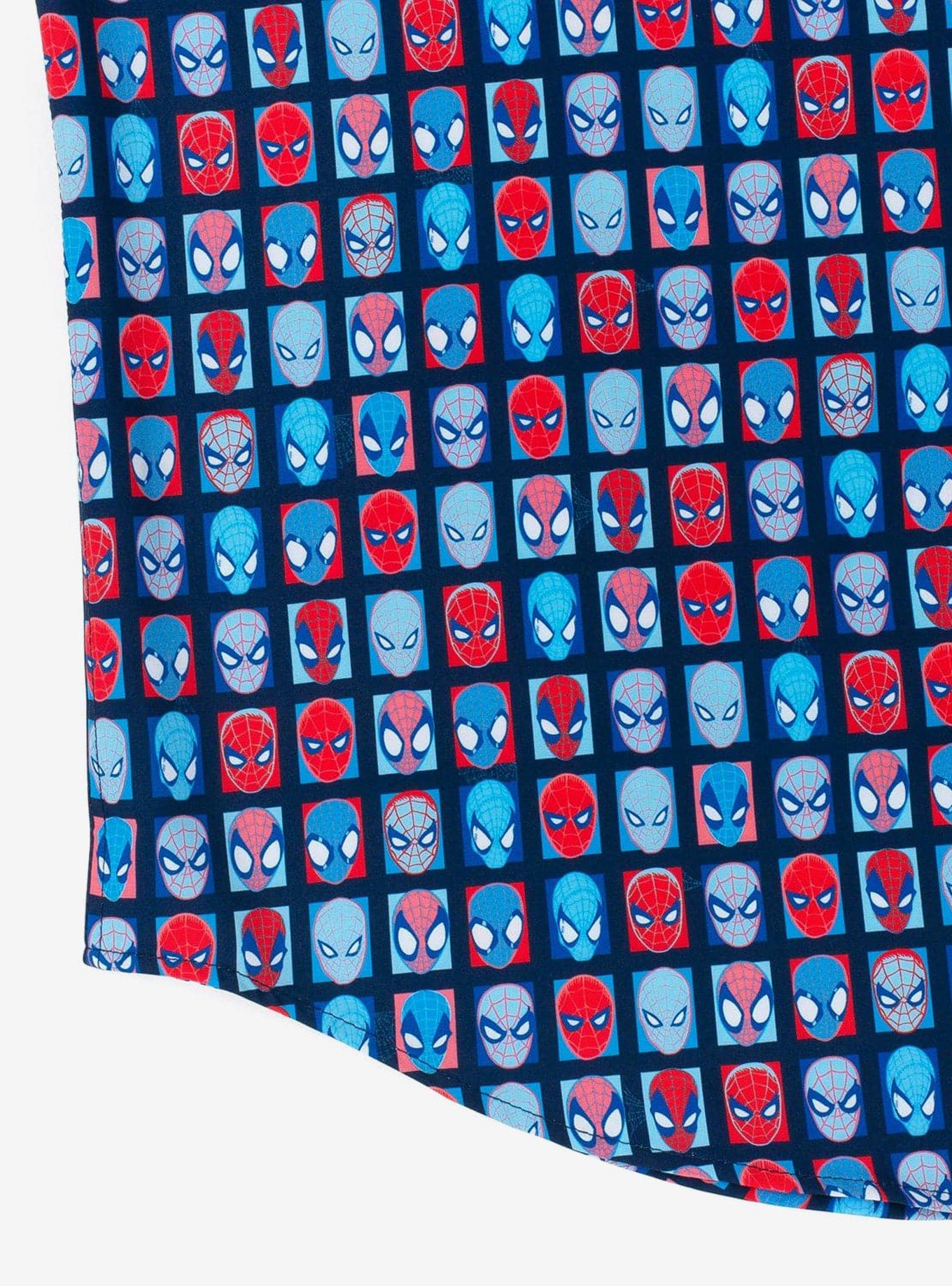 RSVLTS Marvel Spider-Man "The Spidey Bunch" KUNUFLEX Short Sleeve Shirt, BLUE, alternate