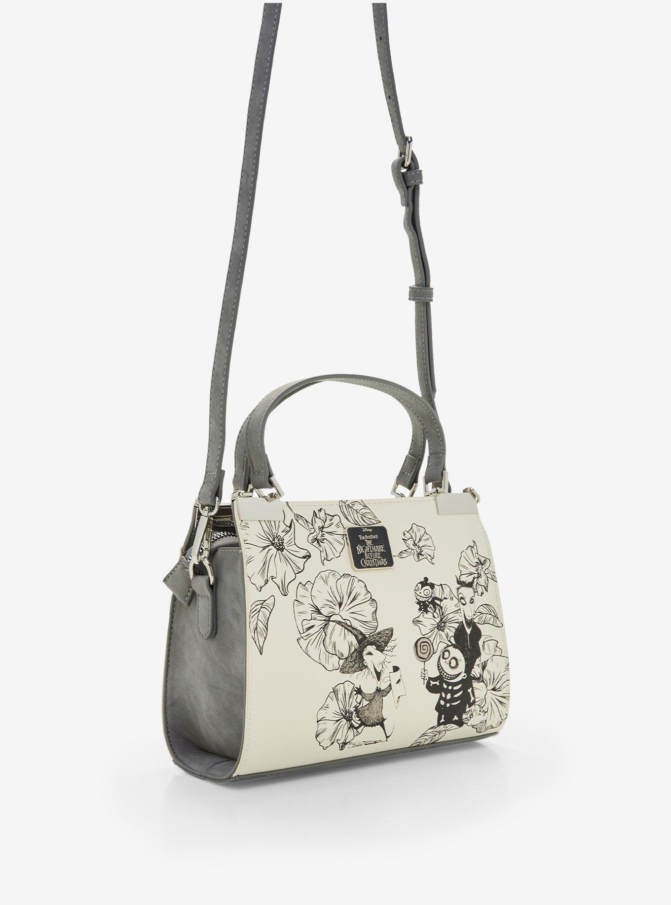 Disney The Nightmare Before Christmas Floral Sketch Characters Handbag - BoxLunch Exclusive, , alternate