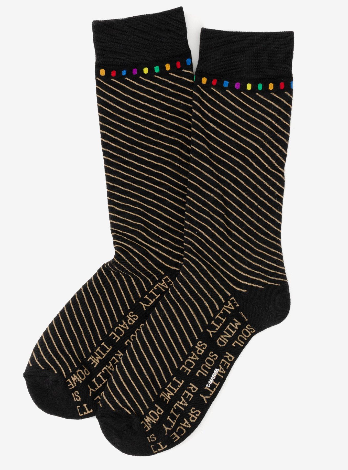 Marvel Avengers Infinity Stone Stripe Black Stripe Socks, , hi-res