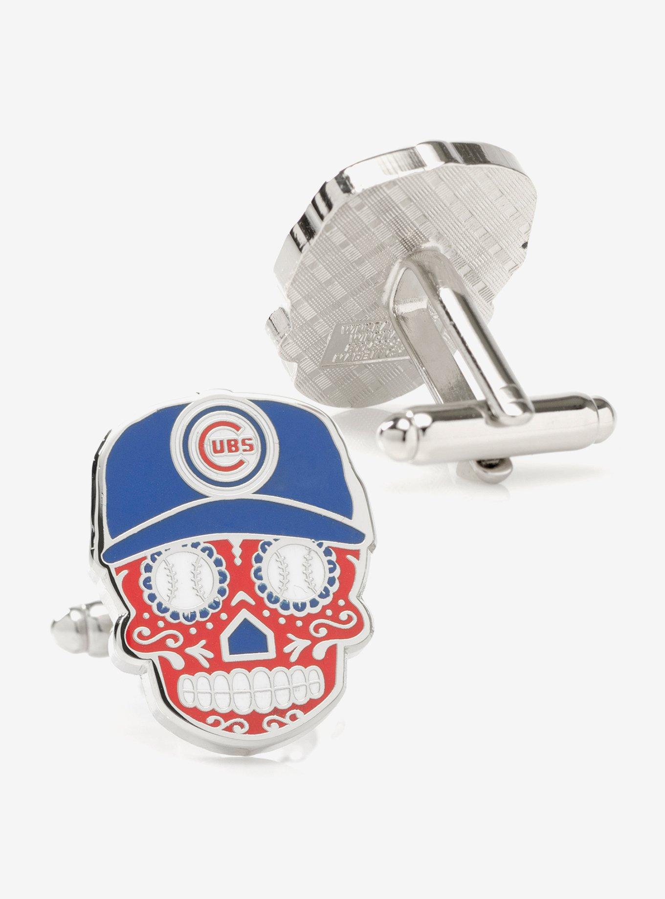 Chicago Cubs Sugar Skull Cufflinks, , hi-res