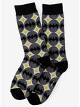 DC Comics Batman Circle Gray Black Men's Socks, , alternate
