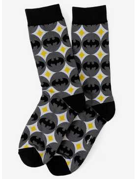 DC Comics Batman Circle Gray Black Men's Socks, , hi-res