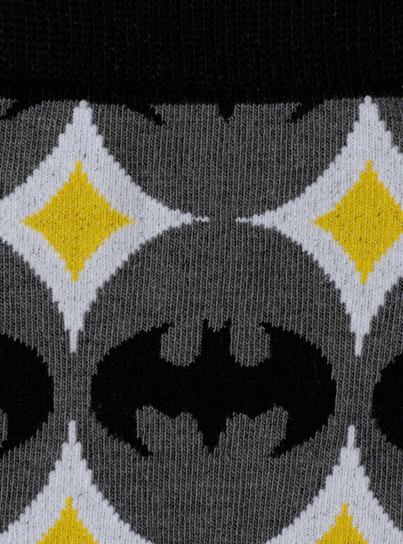 DC Comics Batman Circle Gray Black Men's Socks, , alternate