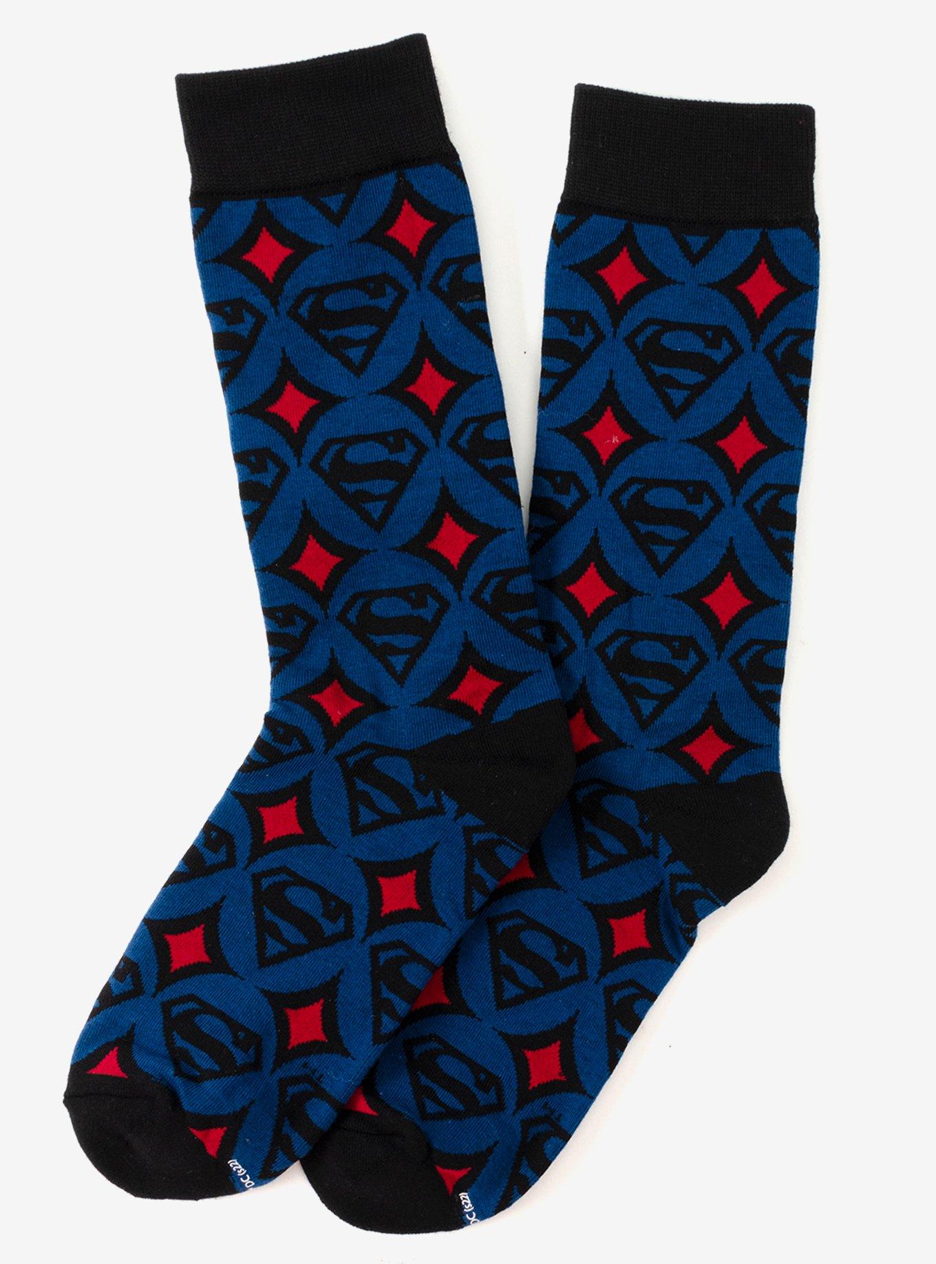 DC Comics Superman Circle Motif Blue Men's Socks, , hi-res