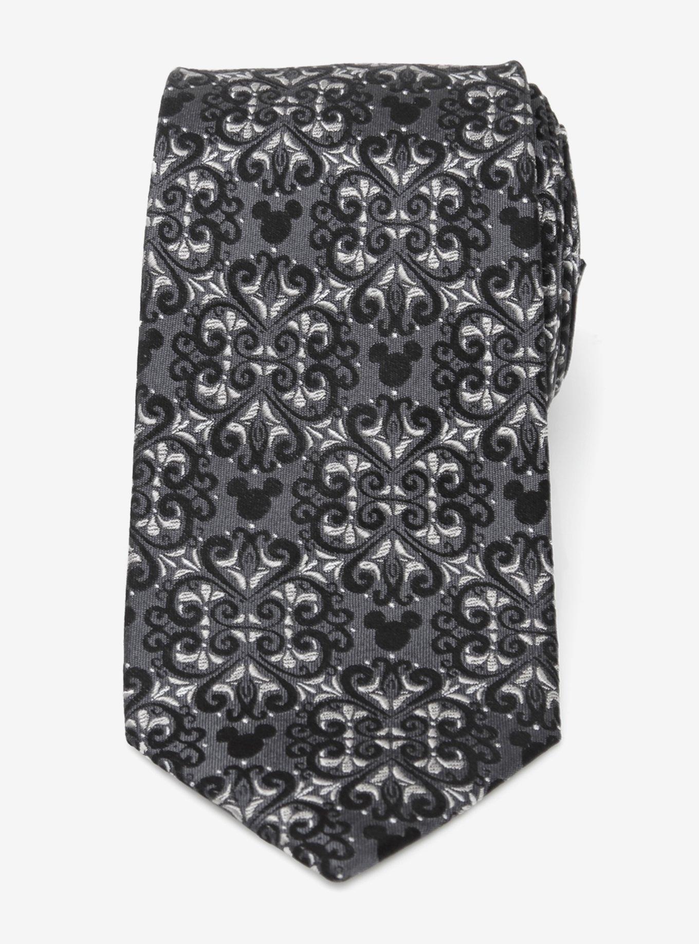 Disney Mickey Mouse Damask Tile Men's Tie, , alternate