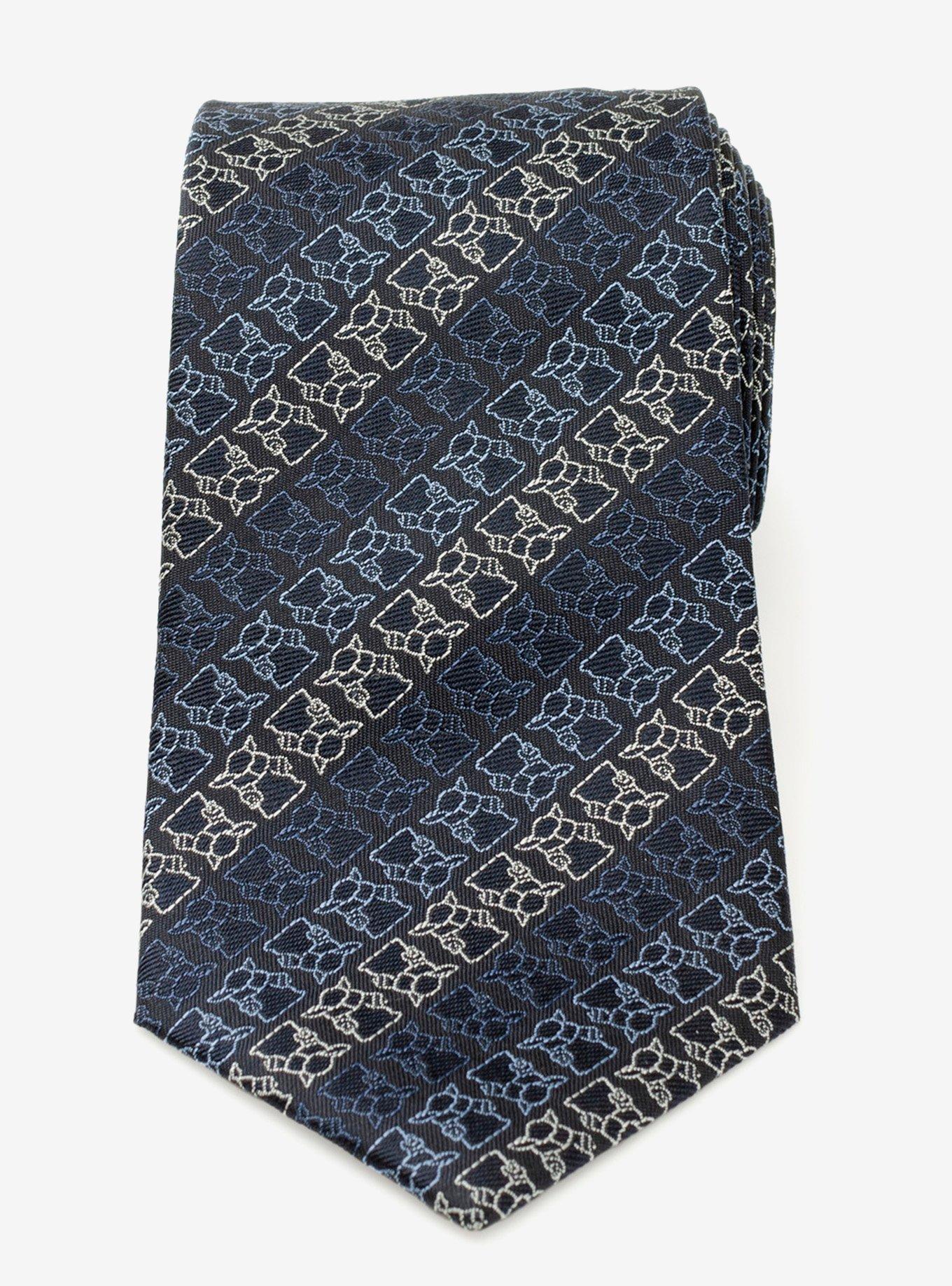 Star Wars The Mandalorian Grogu Outline Stripe Navy Men's Tie, , hi-res