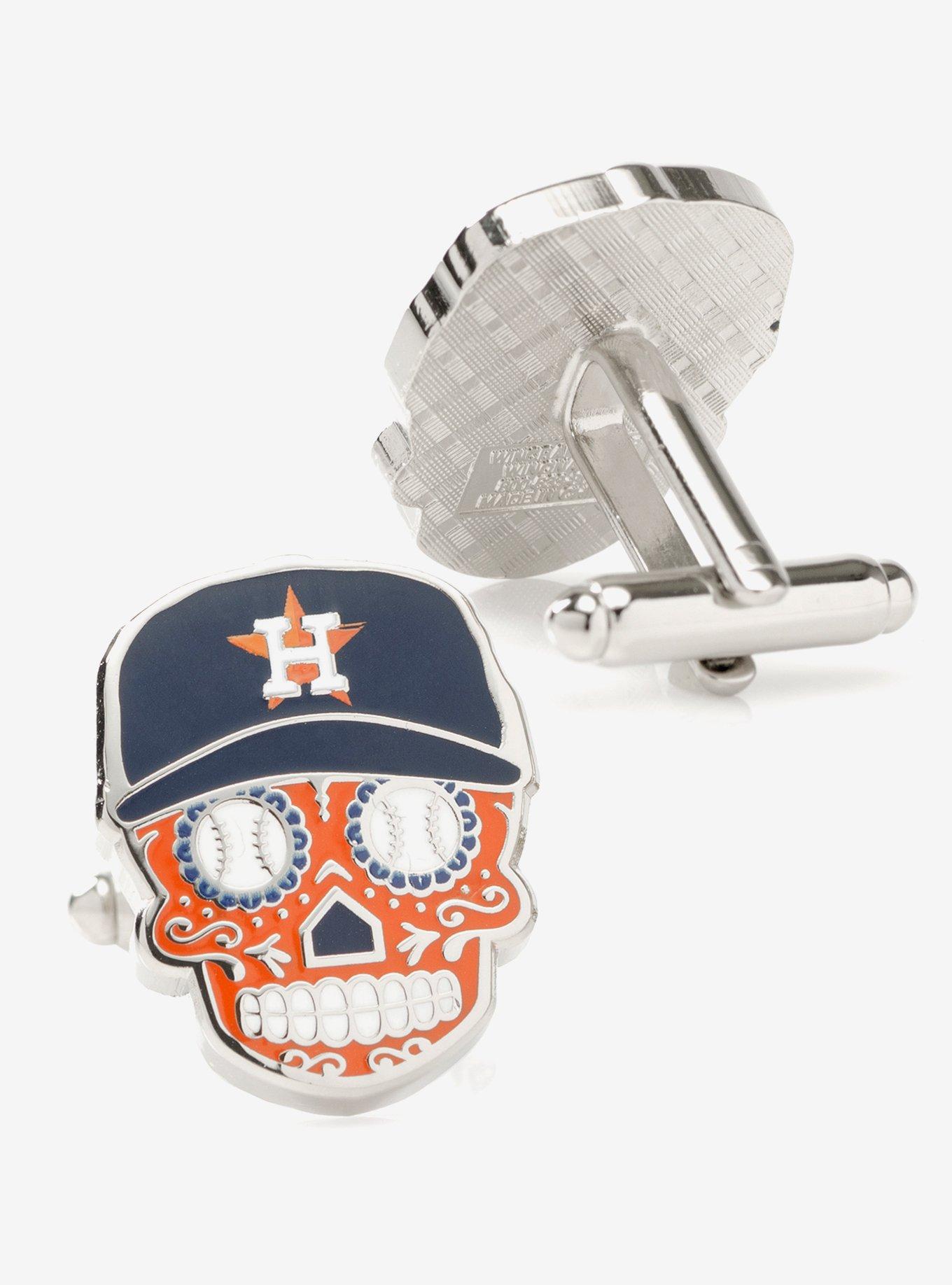 Houston Astros Sugar Skull Cufflinks, , hi-res