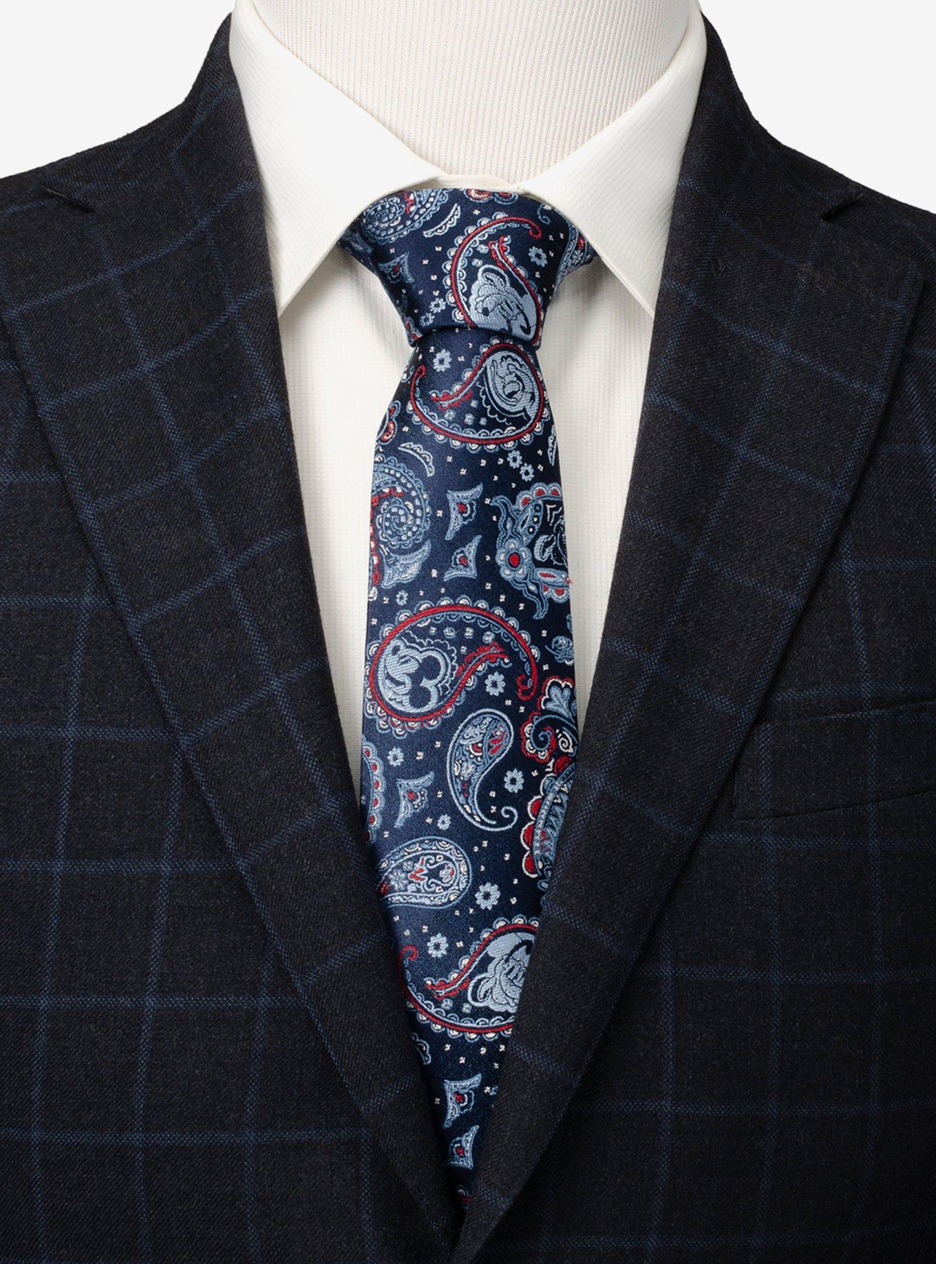 Disney Mickey Mouse And Friends Paisley Blue Multi Men's Tie