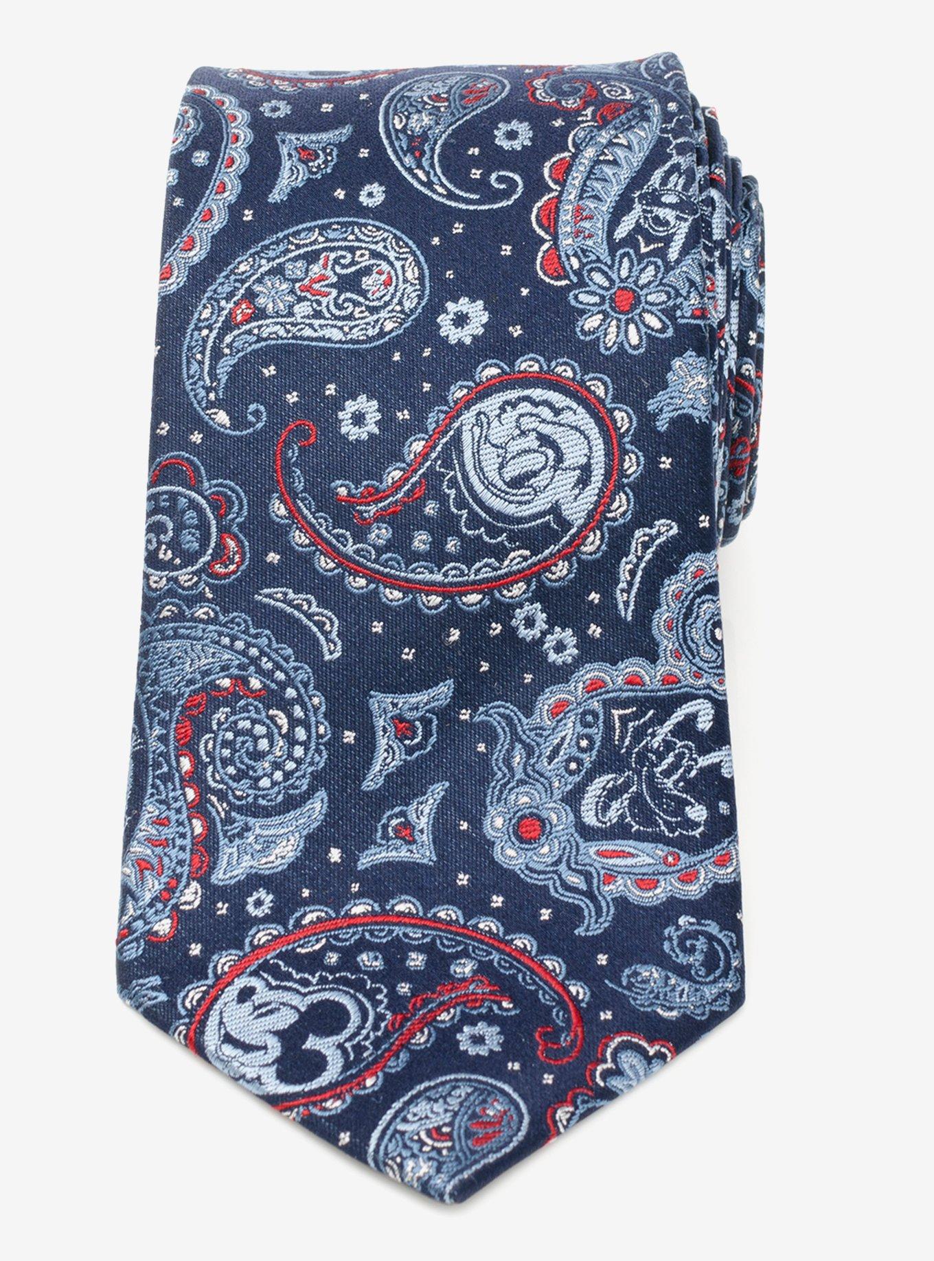 Disney Mickey Mouse And Friends Paisley Blue Multi Men's Tie, , alternate