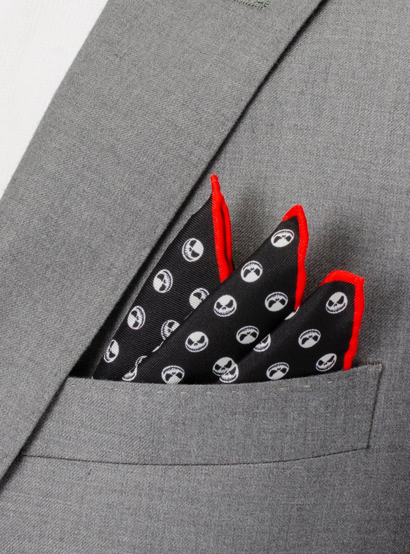 The Nightmare Before Christmas Jack Skellington Men's Black Pocket Square, , hi-res