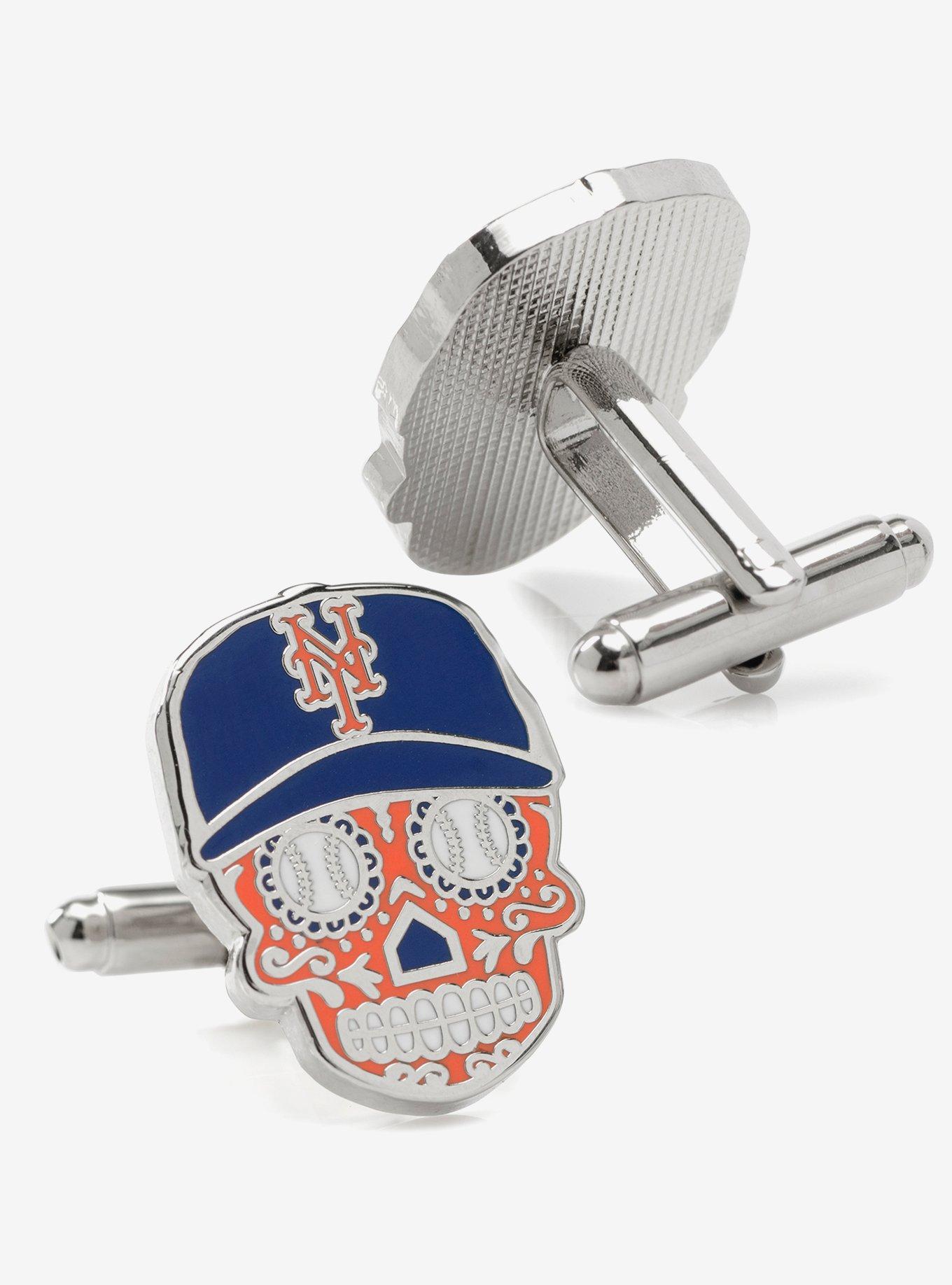 New York Mets Sugar Skull Cufflinks, , hi-res