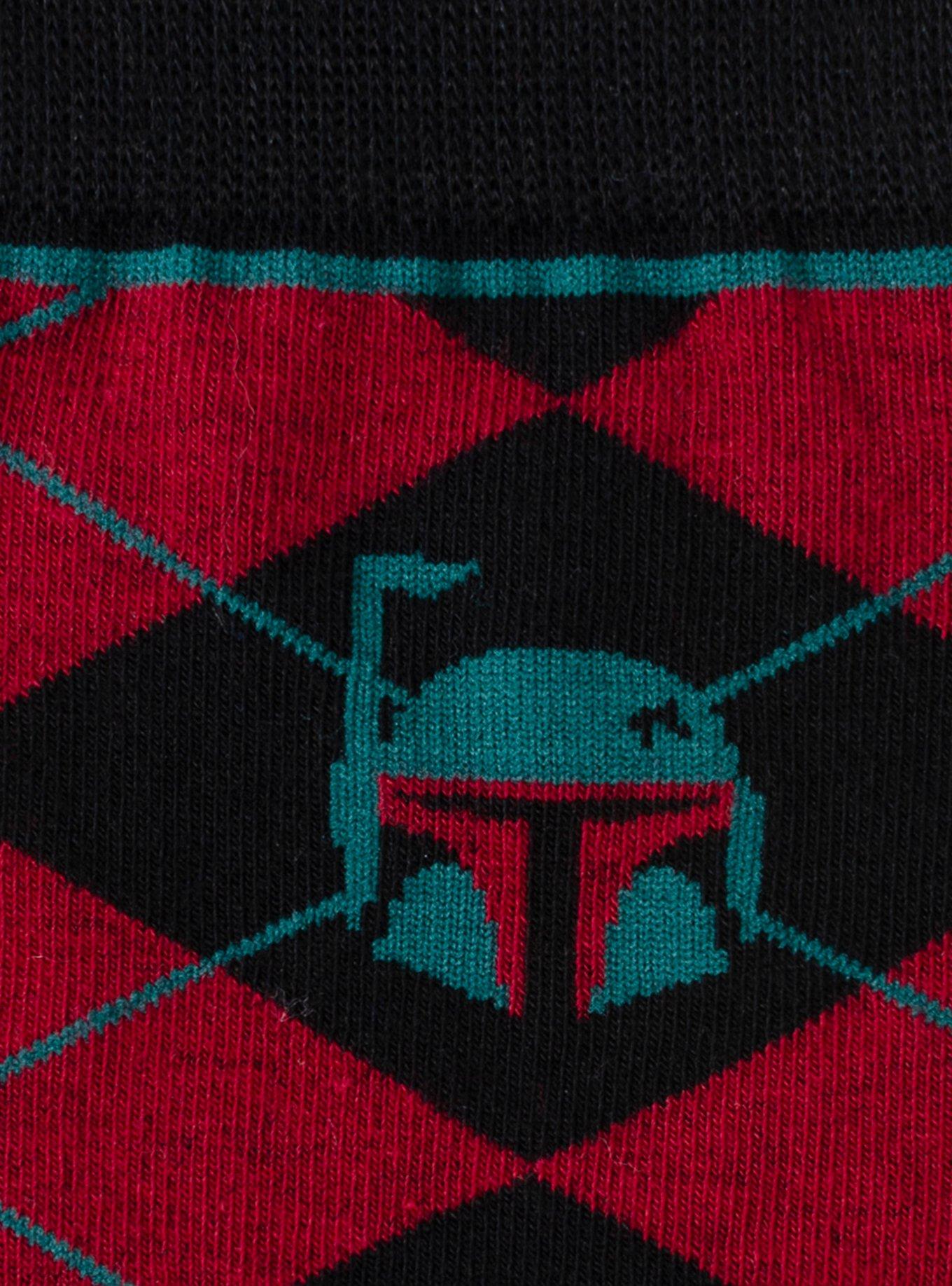 Star Wars Boba Fett Maroon Argyle Men's Socks, , alternate
