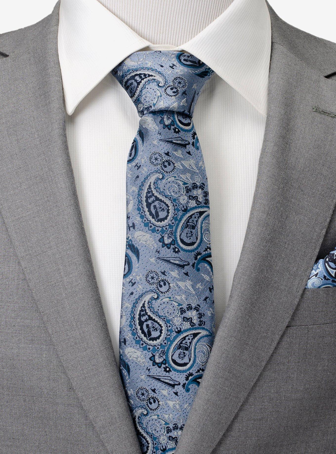 Star Wars Vader Blue Tonal Paisley Men's Tie, , hi-res