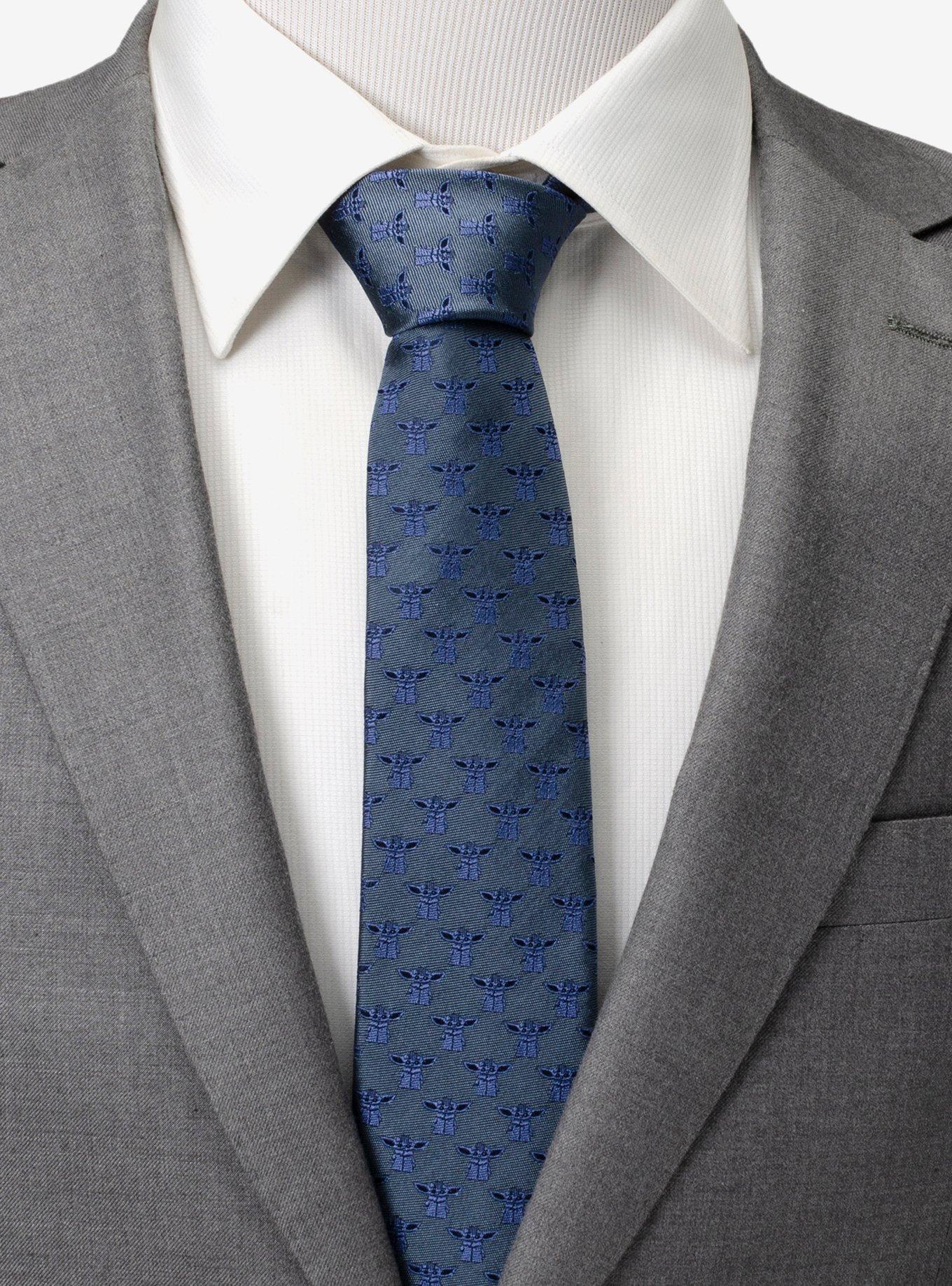 Star Wars The Mandalorian Grogu Blue Tonal Men's Tie, , hi-res