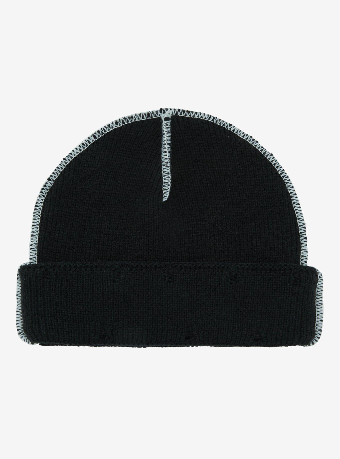 Introvert Contrast Stitch Beanie, , alternate