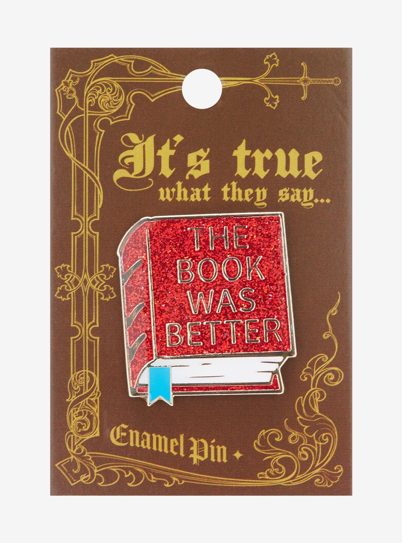 The Book Was Better Glitter Enamel Pin, , alternate