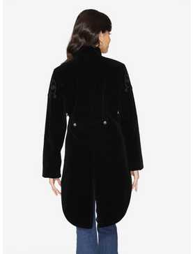 Black Velvet Tailed Jacket, , hi-res