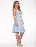 Blue White Gingham Halter Dress, BLUE  WHITE, alternate