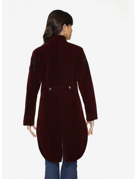 Burgundy Velvet Tailed Jacket, , hi-res