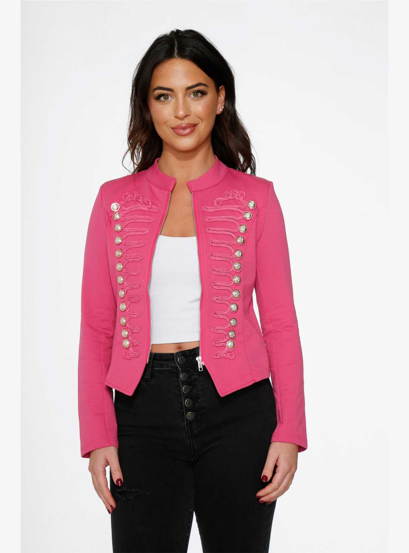 Hot Pink Military Jacket, , hi-res