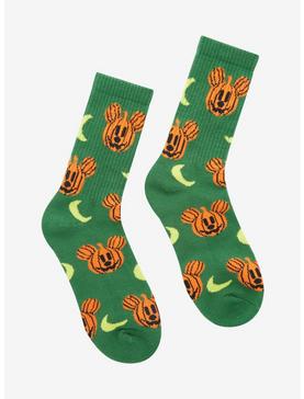Disney Mickey Mouse Pumpkin Mickey Allover Print Crew Socks - BoxLunch Exclusive, , hi-res