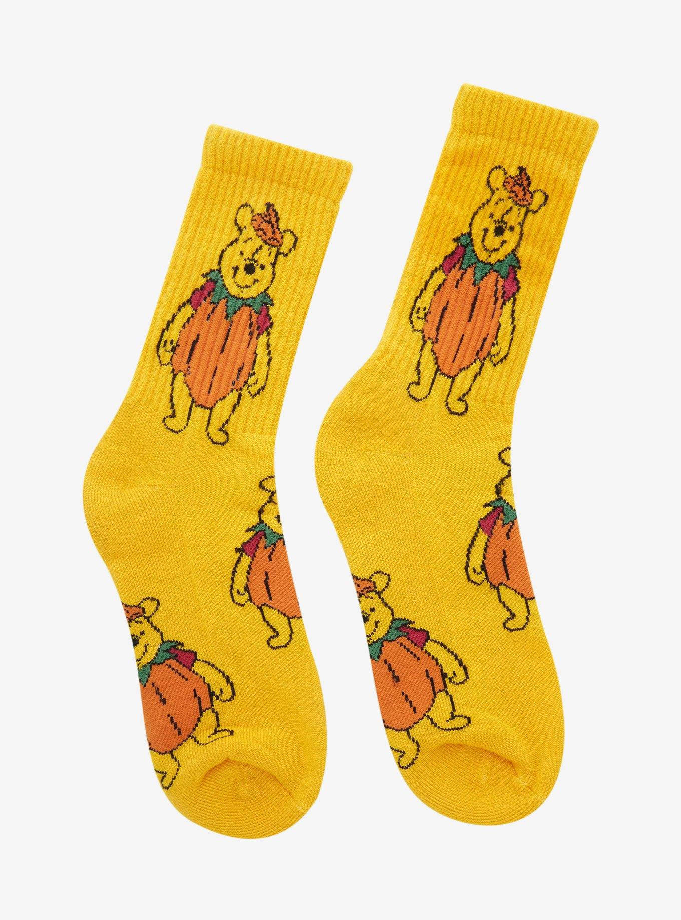Disney Winnie the Pooh Pumpkin Costume Allover Print Crew Socks - BoxLunch Exclusive , , alternate