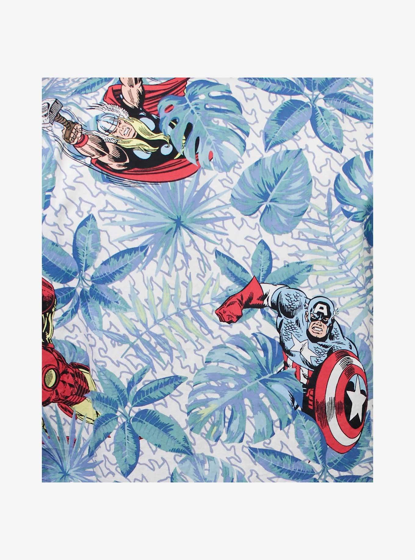 Marvel Avengers Retro Heroes Paradise Woven Button-Up, , hi-res