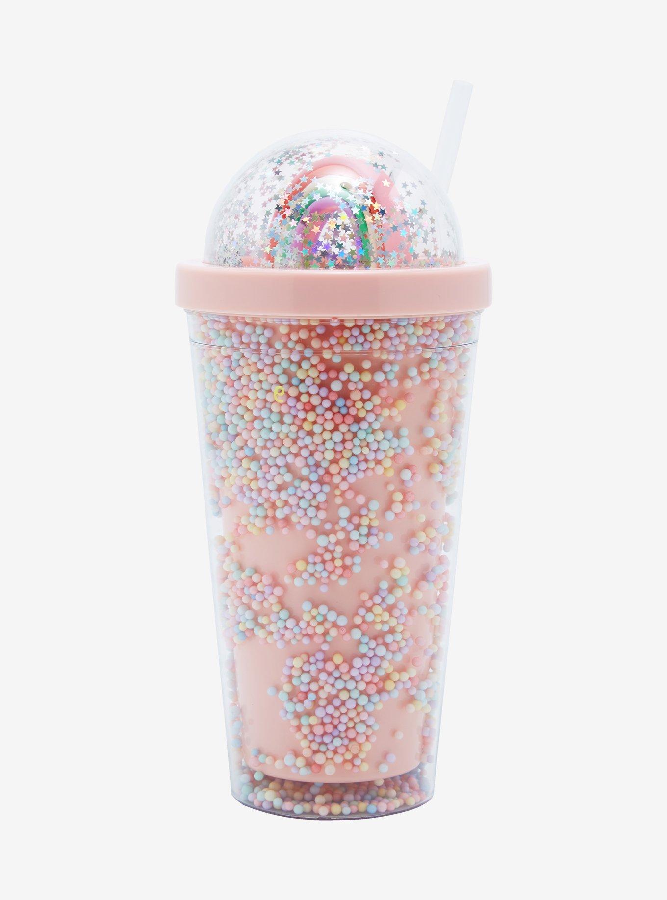 Rainbow Pastel Sprinkles Dome Acrylic Travel Cup, , alternate