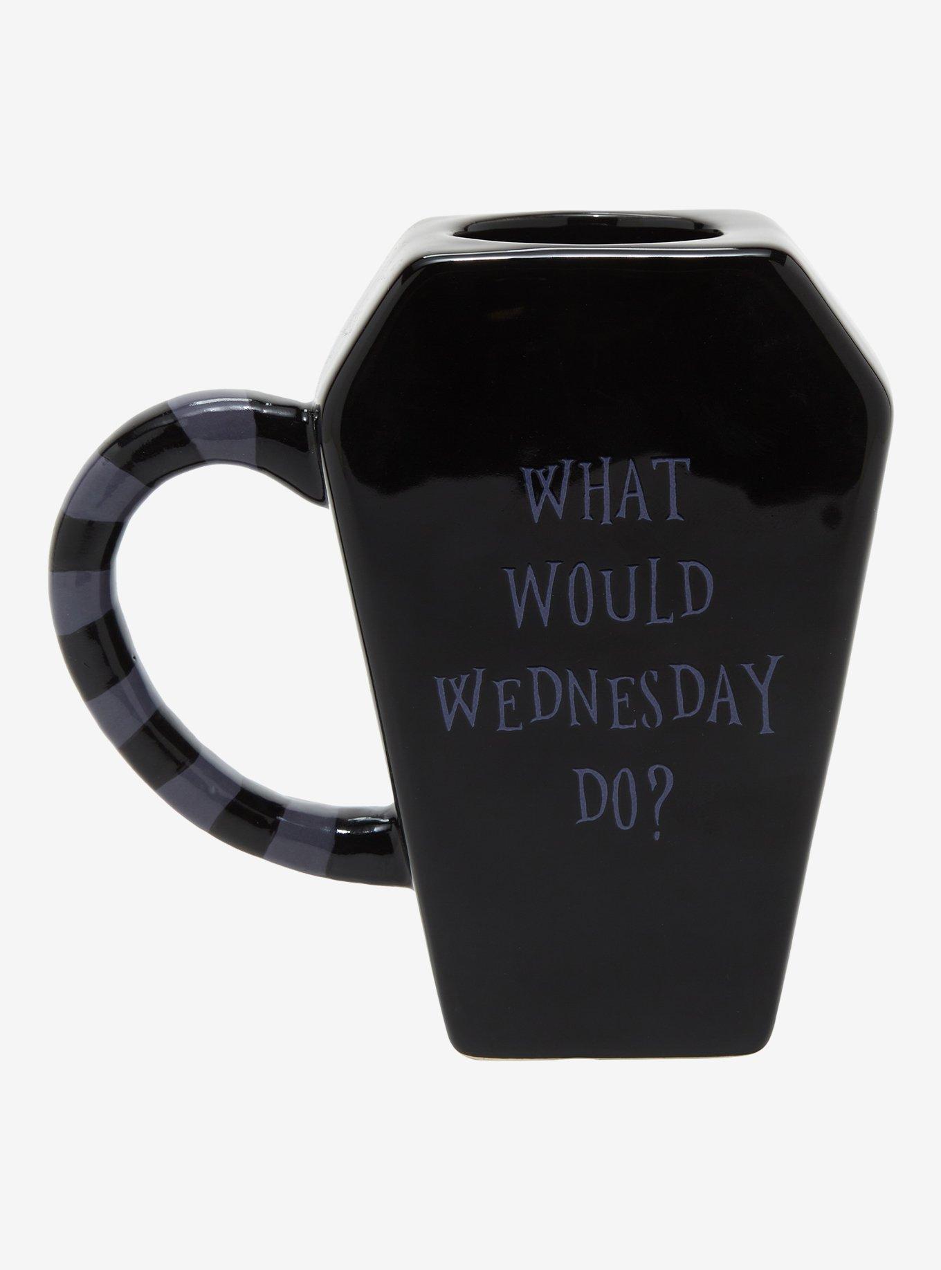 Wednesday Stripe Coffin Sculpted Mug, , hi-res