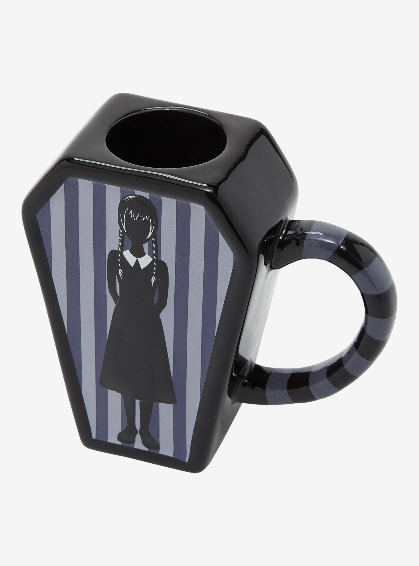 Wednesday Stripe Coffin Sculpted Mug, , alternate