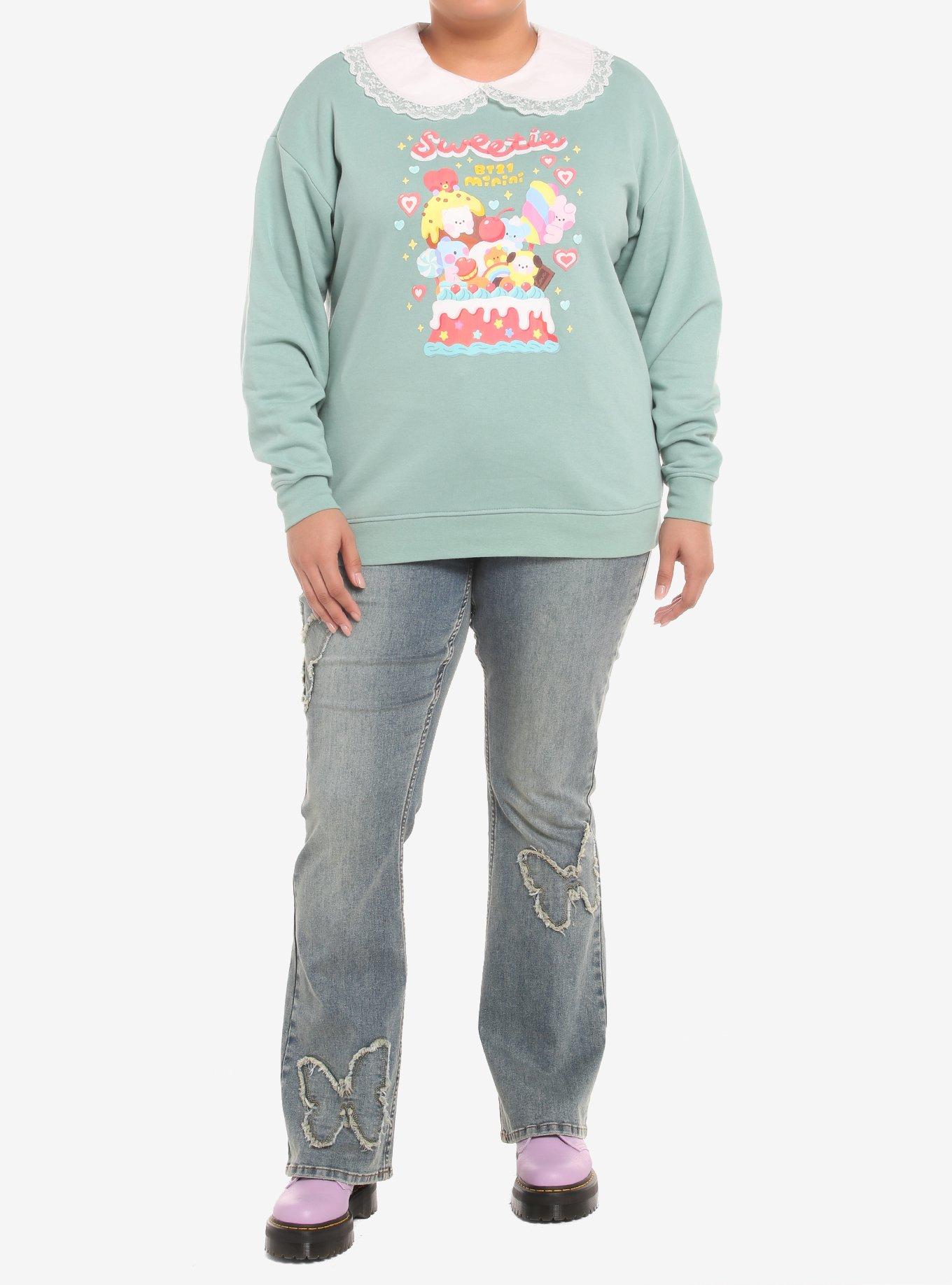 BT21 Sweetie Collared Girls Sweatshirt Plus Size, , hi-res