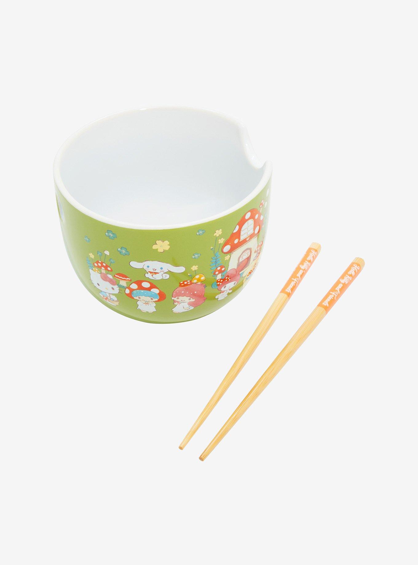 Sanrio Hello Kitty and Friends Mushroom Ramen Bowl with Chopsticks, , alternate
