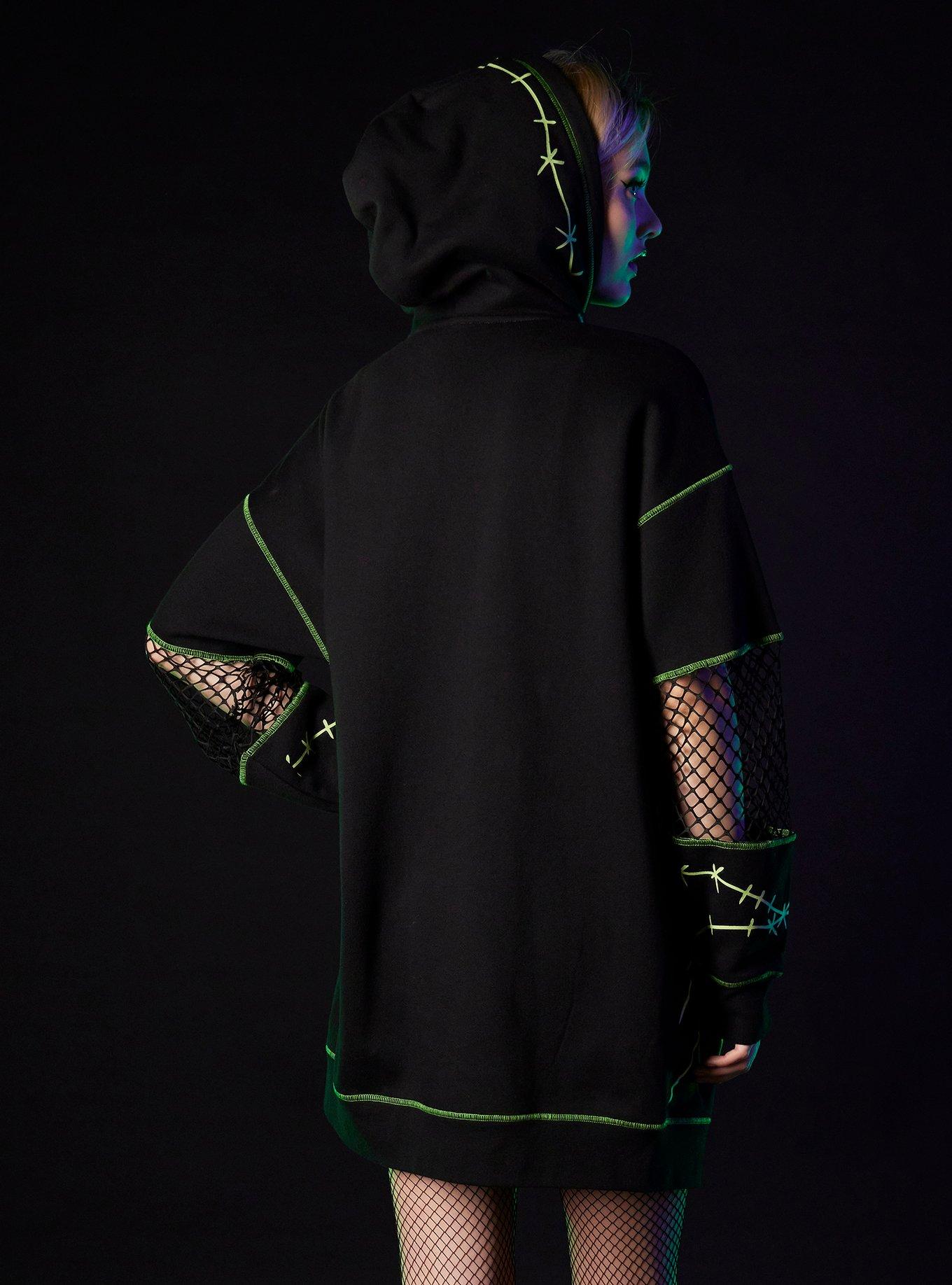Her Universe The Nightmare Before Christmas Oogie Boogie Glow-In-The-Dark Hoodie Dress, BLACK, alternate