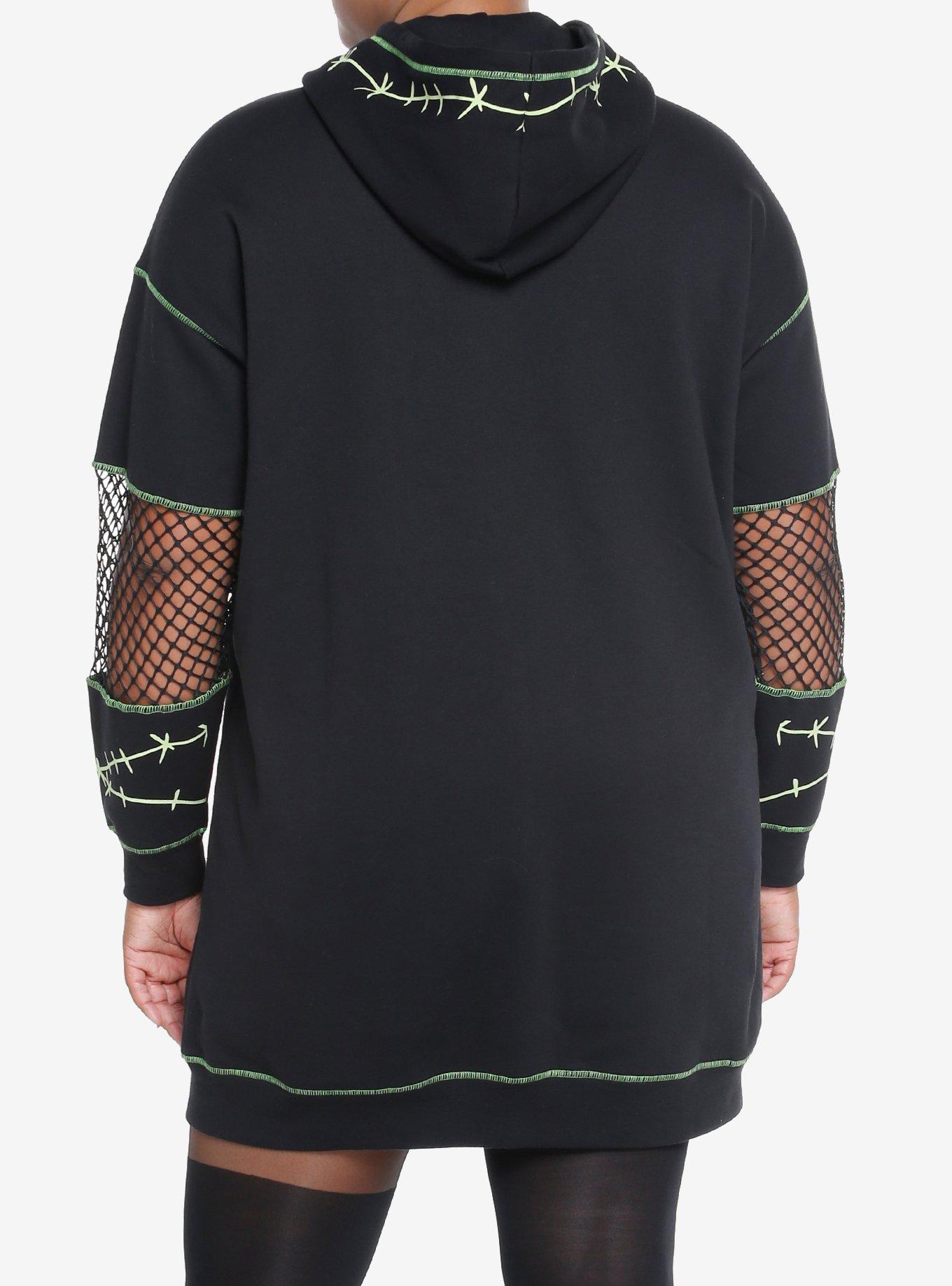 Her Universe The Nightmare Before Christmas Oogie Boogie Glow-In-The-Dark Hoodie Dress Plus Size, BLACK, alternate