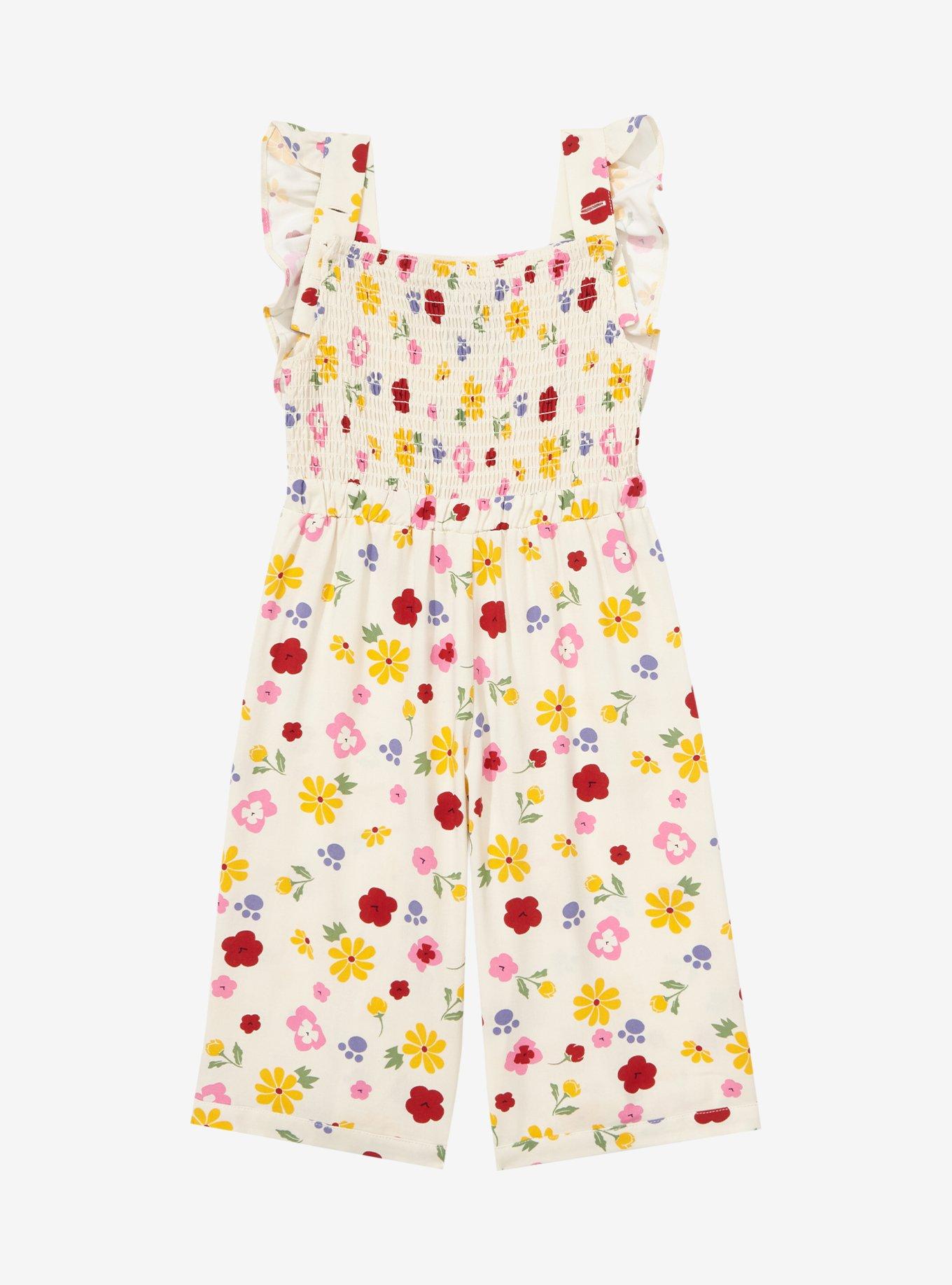 Studio Ghibli Kiki's Delivery Service Jiji Floral Toddler Ruffle Romper - BoxLunch Exclusive, MULTI, alternate