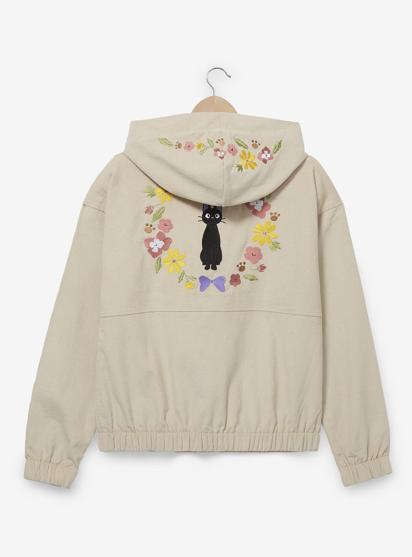 Studio Ghibli Kiki’s Delivery Service Jiji Floral Women’s Corduroy Jacket - BoxLunch Exclusive, BEIGE, alternate