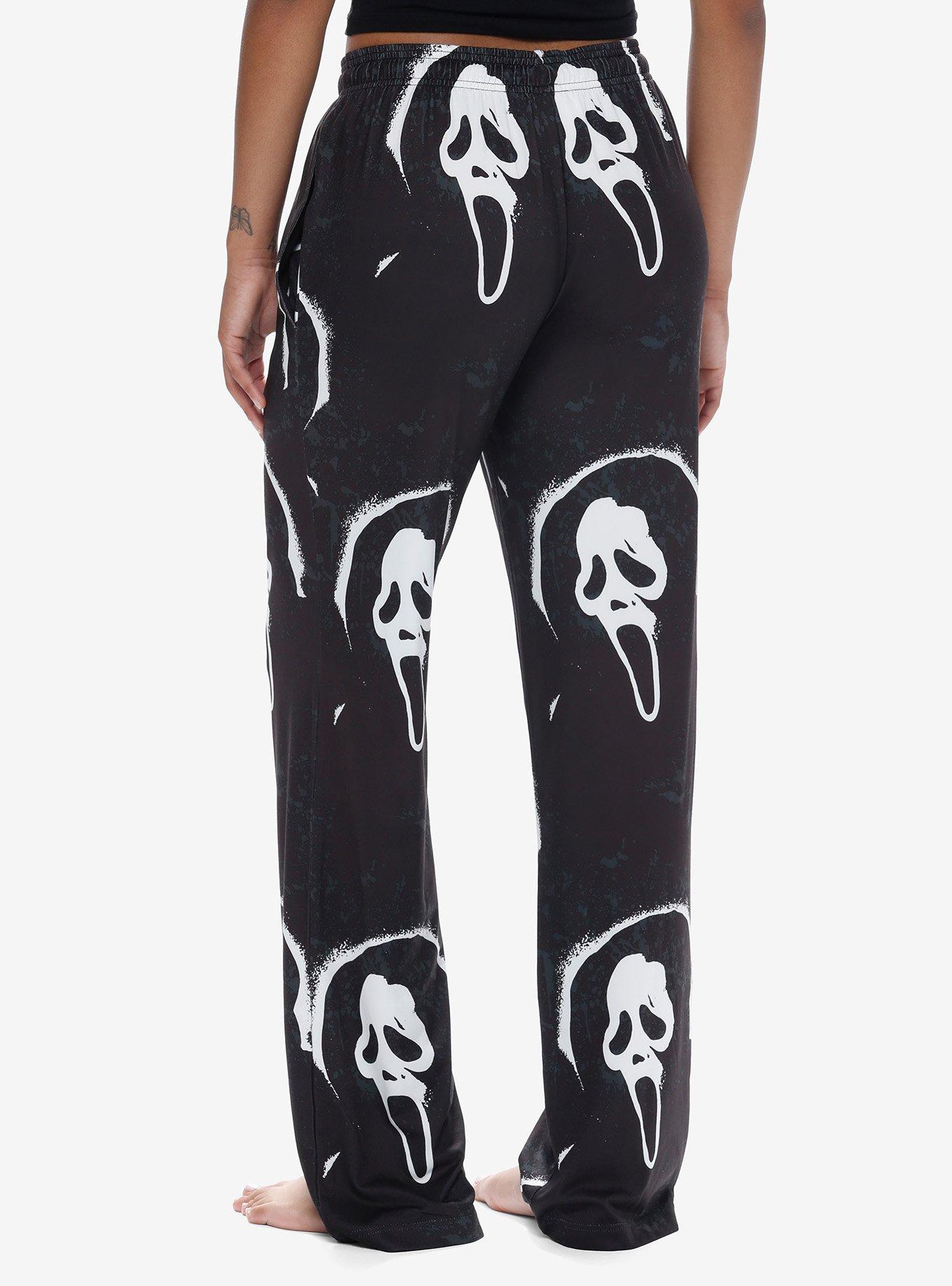 Ghost Face Pajama Pants, BLACK, alternate